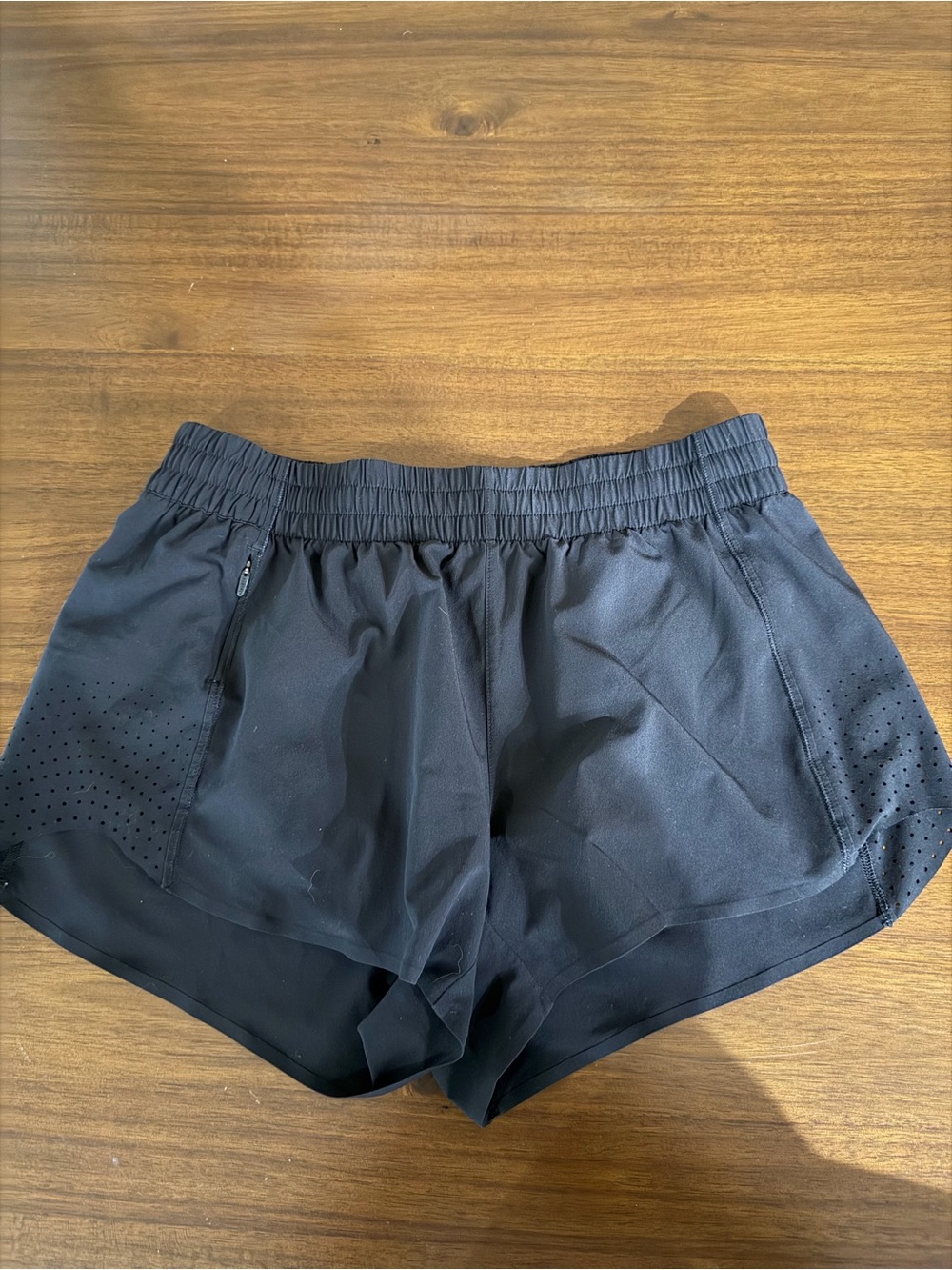 Athleta Black Athletic Running Shorts with Perforated Side Panels